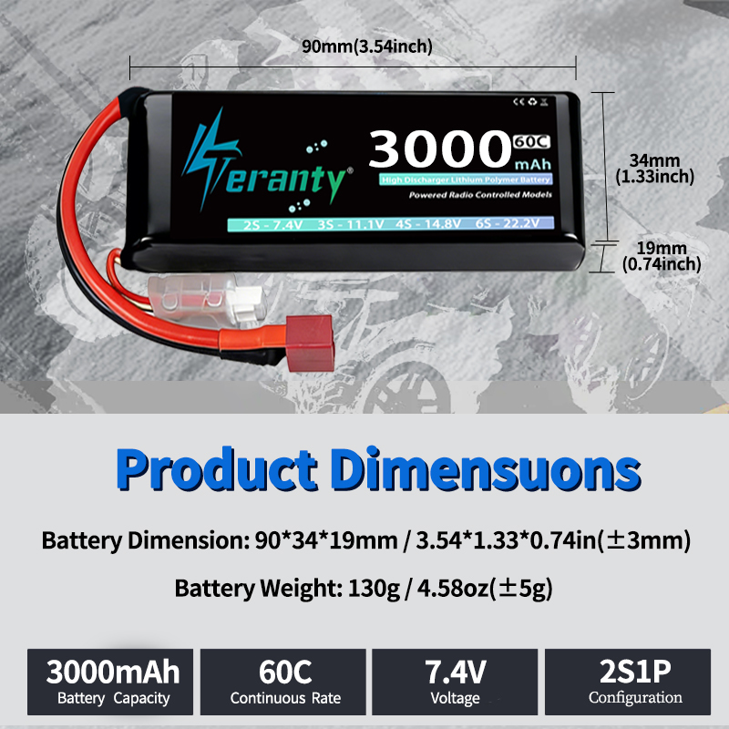 Batterie Lipo TERANTY 2S 3000m - Rc Hobby & Maskinservice I Eskilstuna avis et prix