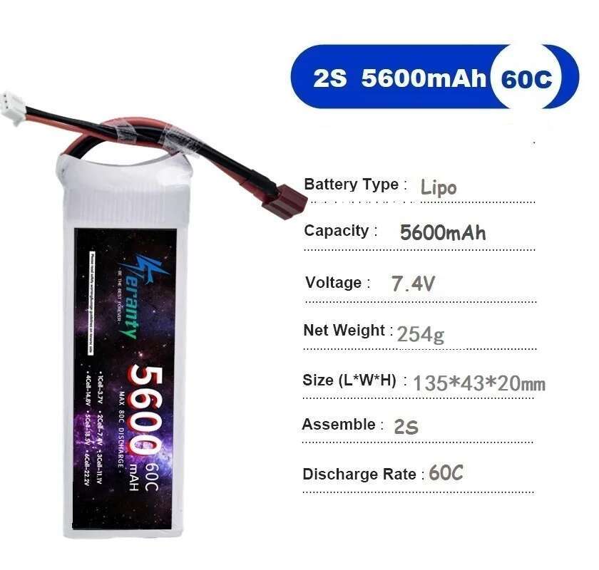 TERANTY 5600 MAH 60C 2S 3S 4S  - Lipo Battery 4S avis et prix